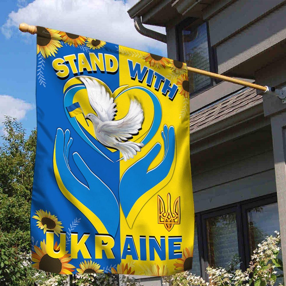 Ukraine Sunflower Stand with Ukraine Flag MLH2309F