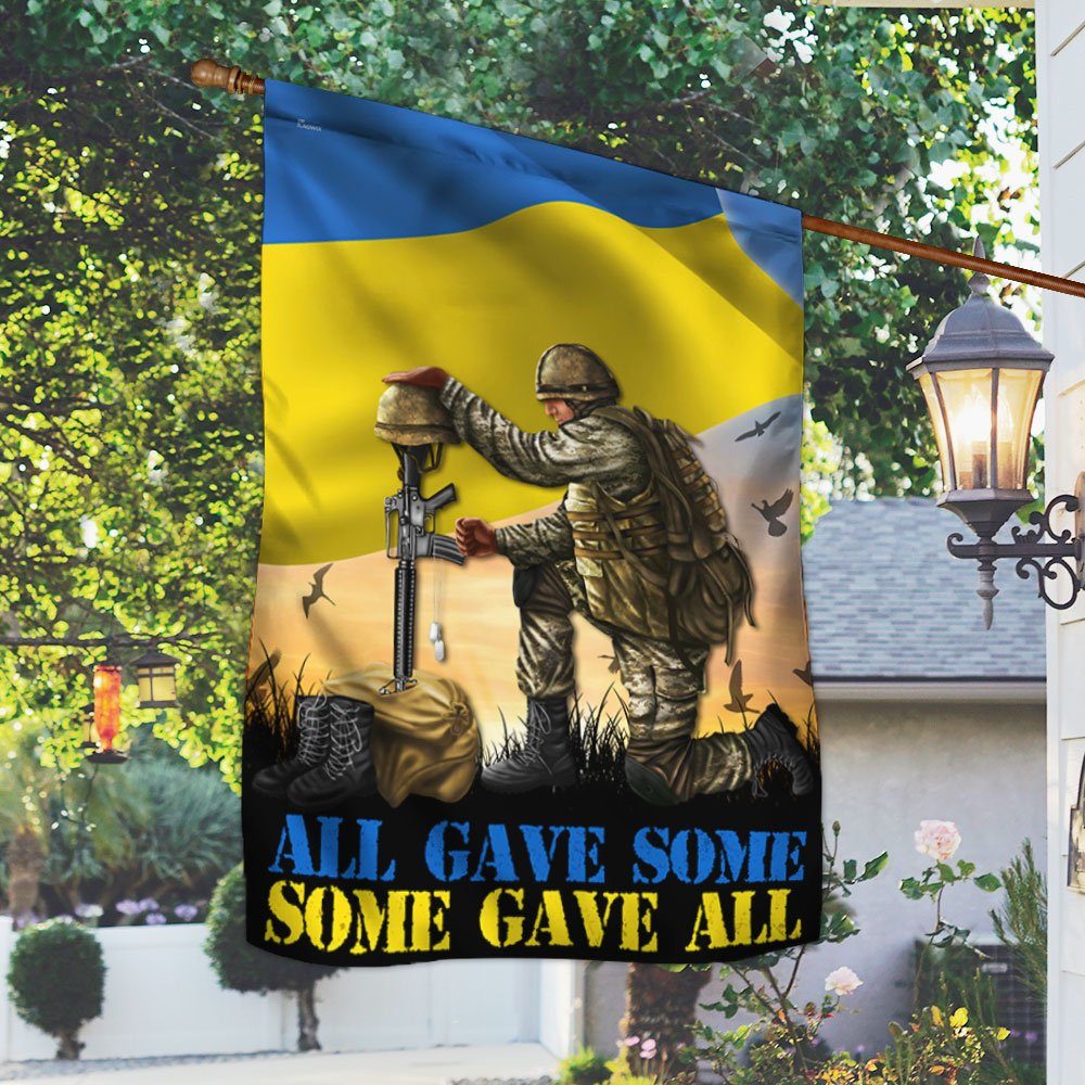 Ukraine Veteran Flag All Gave Some Some Gave All Stand With Ukraine LHA2157F