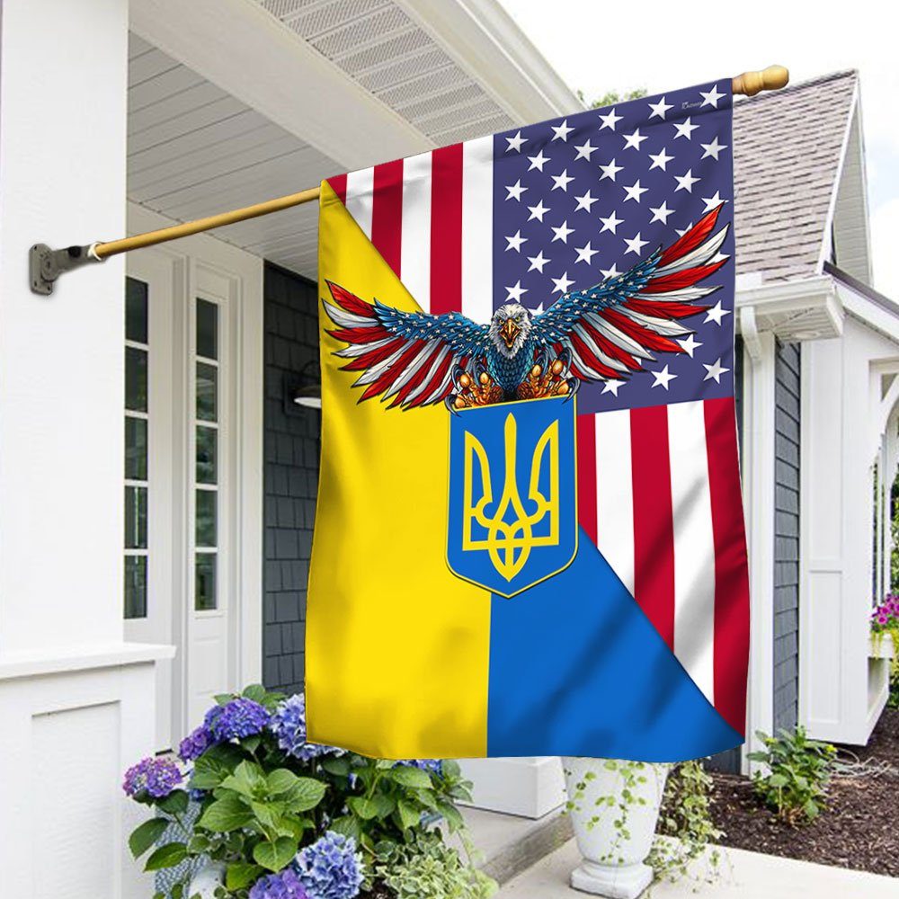 Ukrainian Flag American Ukrainian Flag TRL1871F