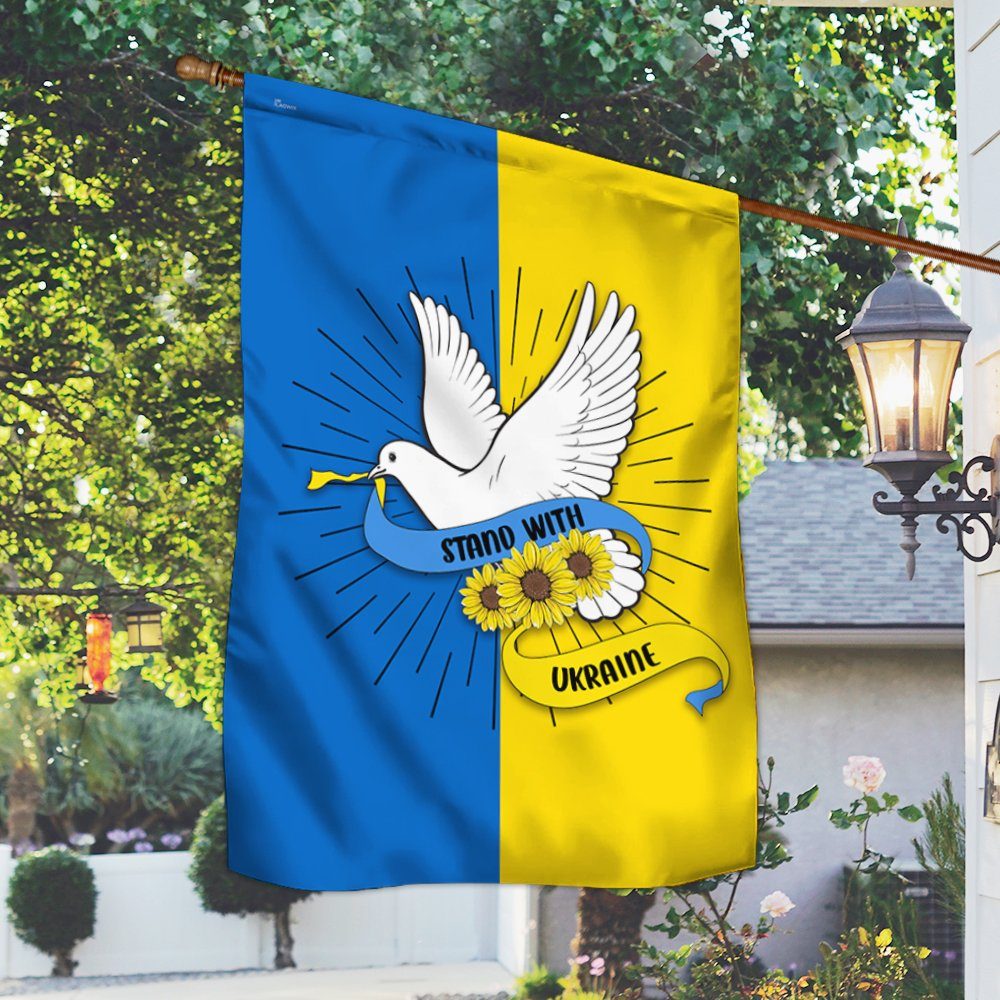 Ukrainian Flag Dove Peace Stand With Ukraine Sunflower Flag TRV1972F