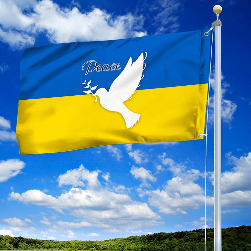 Ukrainian Flag Peace Ukraine Dove Grommet Flag TRV1891GF