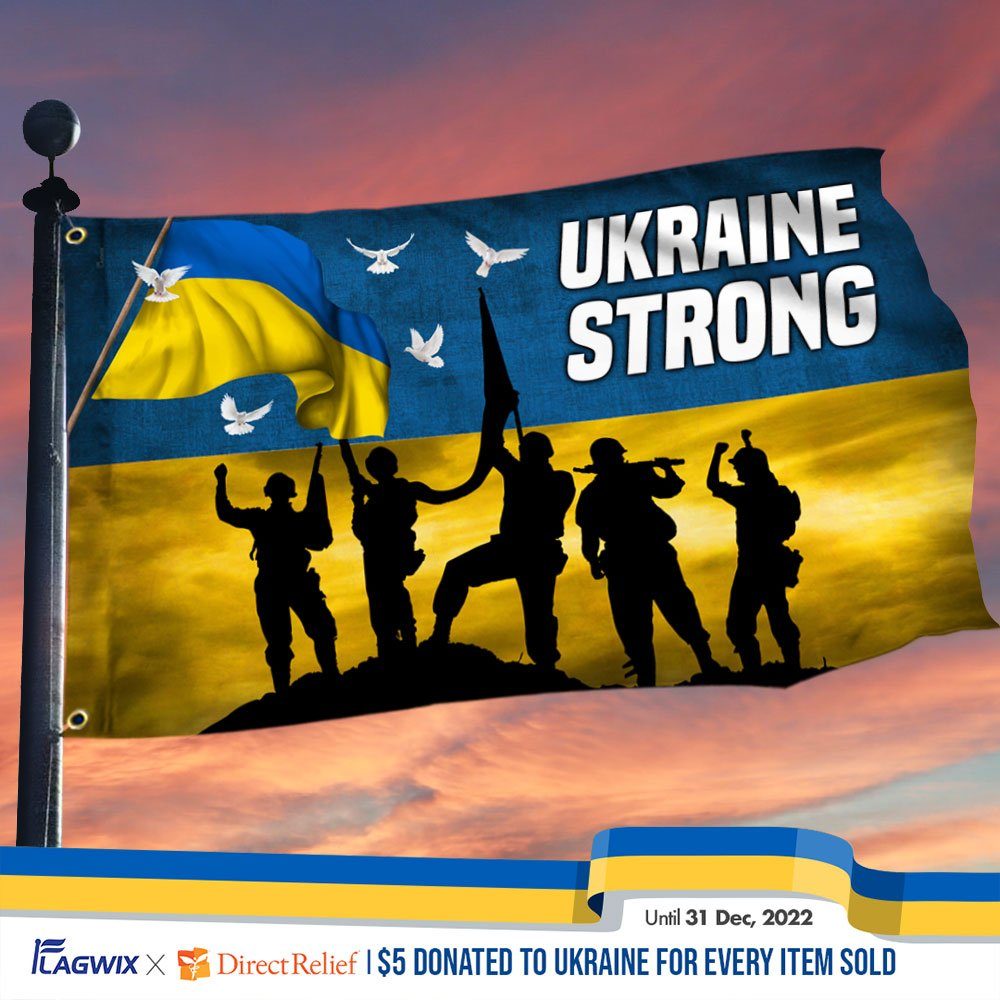 Ukrainian Soldier Grommet Flag Ukraine Strong DDH3473GF