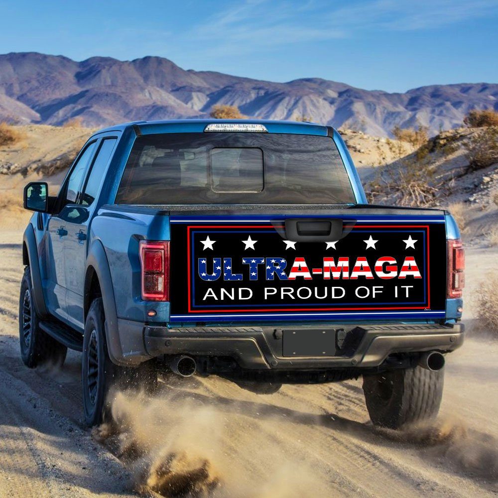 Ultra MAGA and Proud Of It 2nd Amendment Truck Tailgate Decal Sticker Wrap TQN147TD