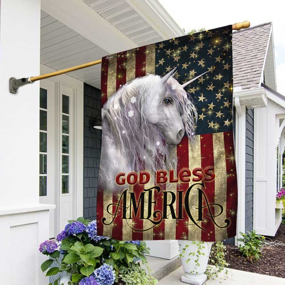 Unicorn American Flag