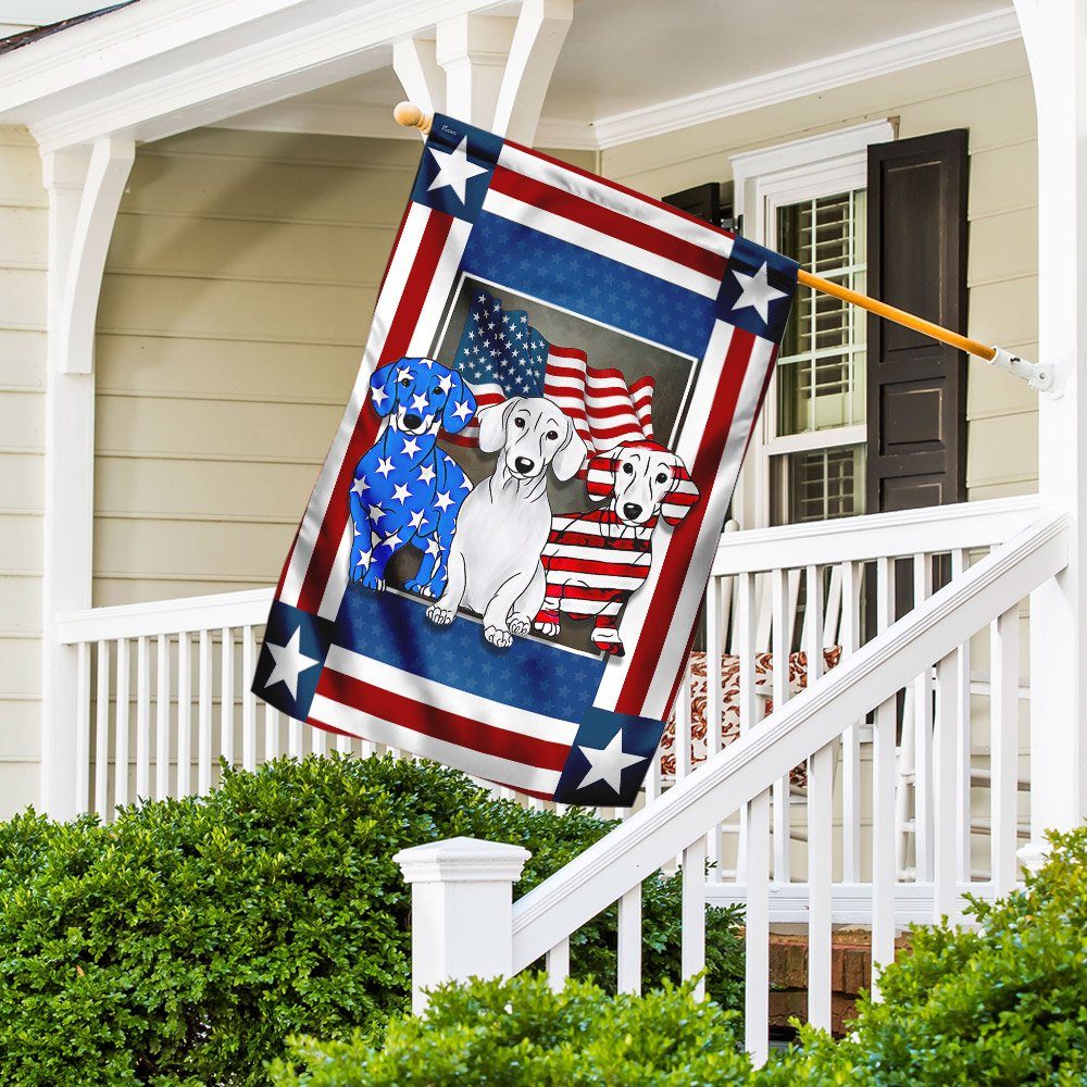 United States Dachshund Independence Day Flag