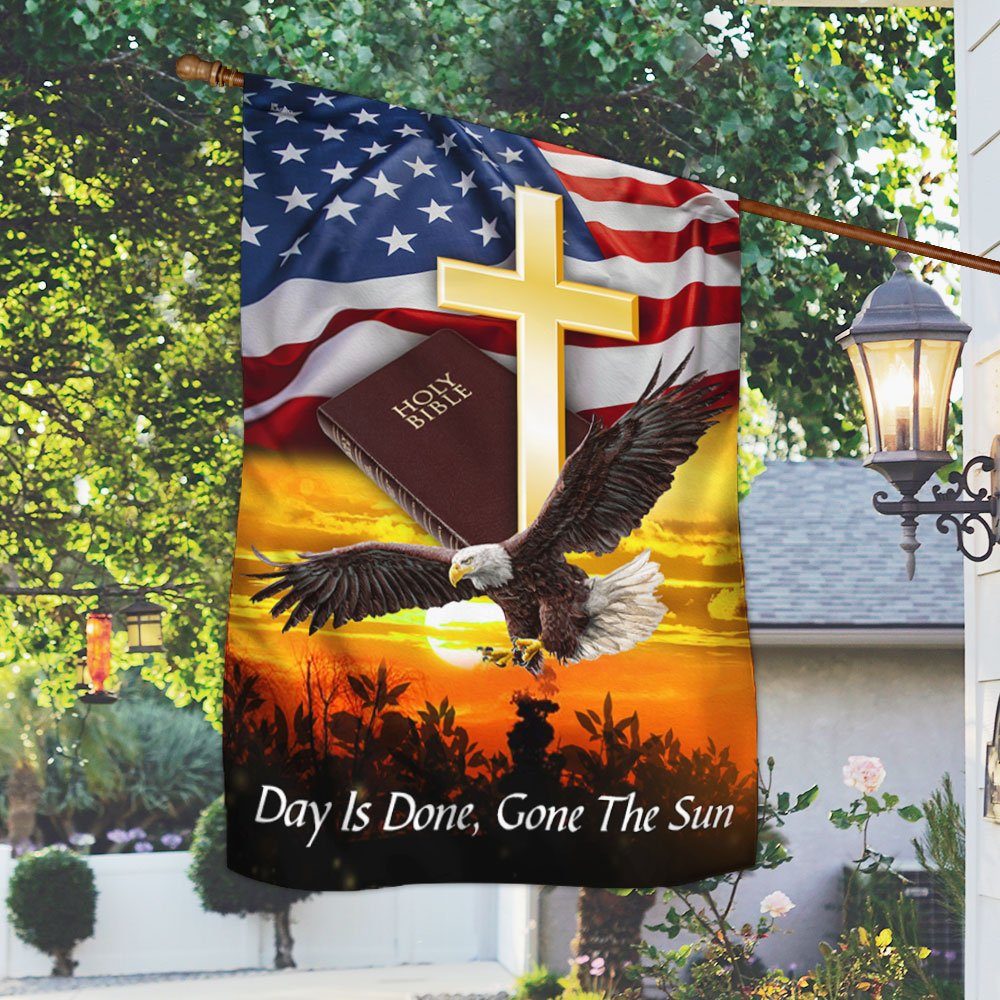 United States of America Flag Eagle Bible Day Is Done Gone The Sun MBH244Fv1