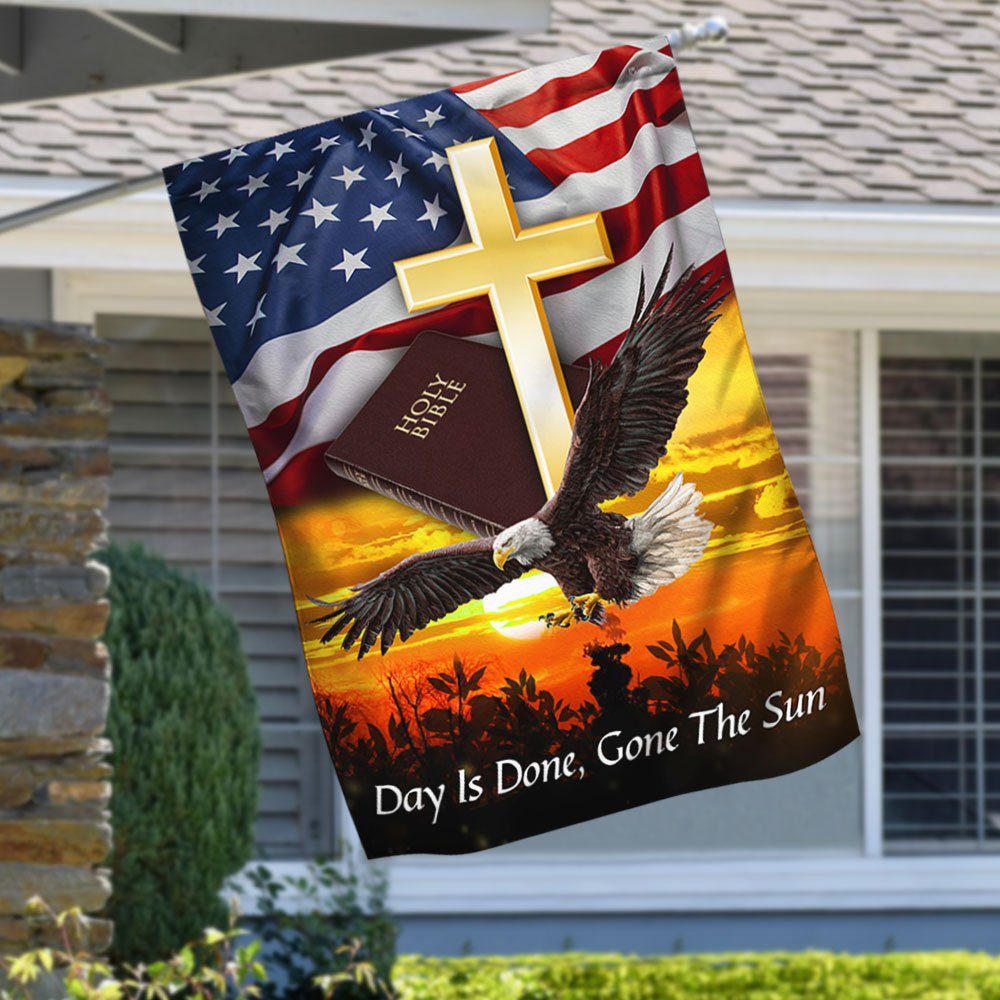 United States of America Flag Eagle Bible Day Is Done Gone The Sun MBH244Fv1