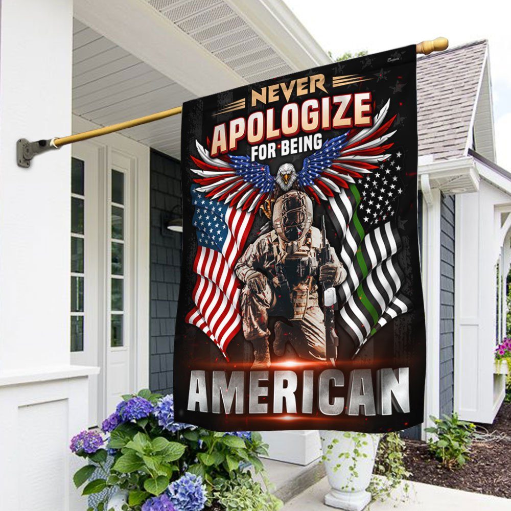 US Soldier Flag Never Apologize For Being American DDH3394F