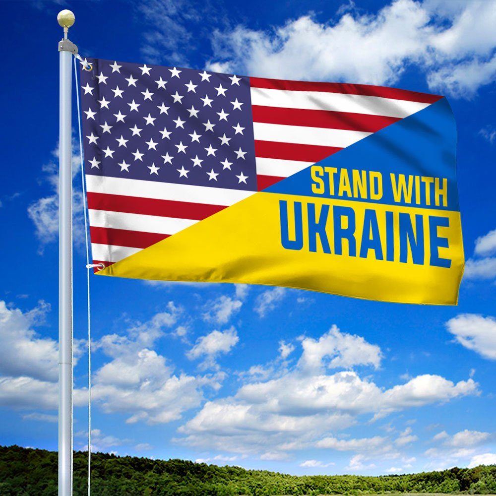 US Ukraine Grommet Flag Stand With Ukraine DDH3333GF