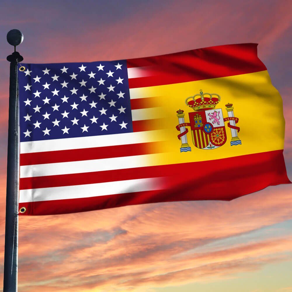 USA And Spain Spanish American Grommet Flag TQN123GF