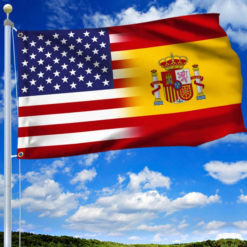 USA And Spain Spanish American Grommet Flag TQN123GF