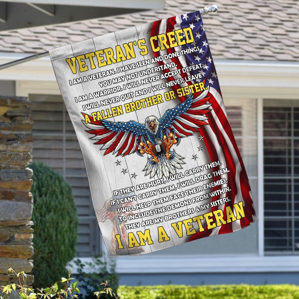 Veteran’s Creed I Am A Veteran Flag MLH1728F