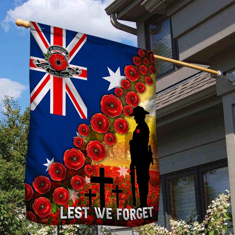 Veteran, Lest We Forget, Remembrance Poppy Australian Flag TPT45F