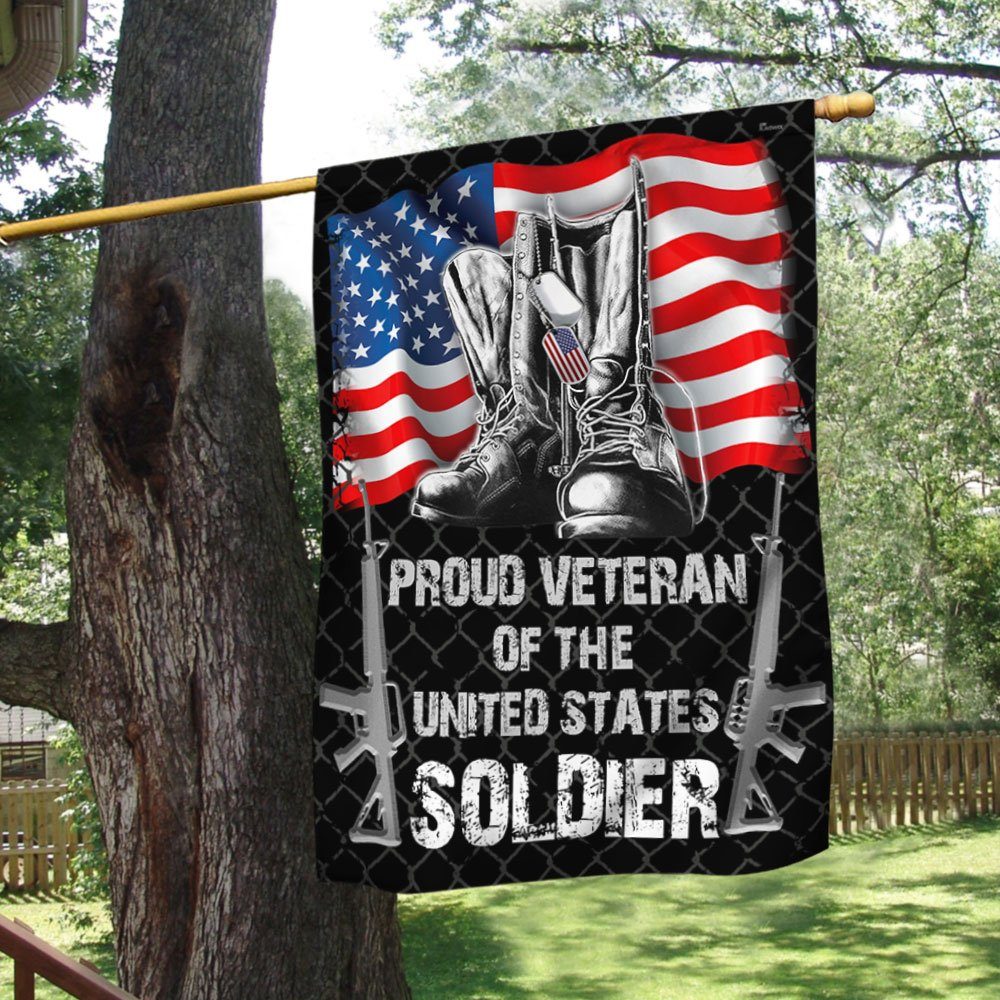 Veteran American Flag Proud Veteran Of The United States Soldier BNN329Fv1