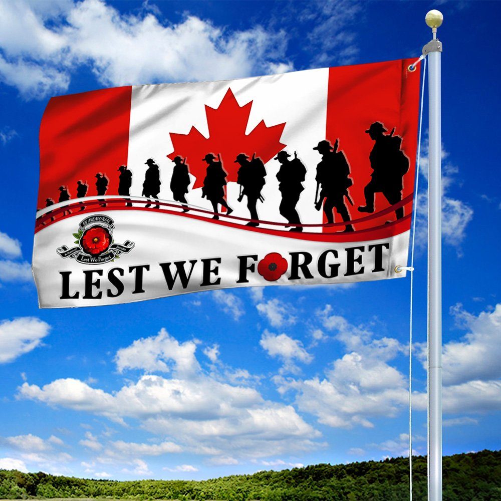 Veteran Canadian Grommet Flag Lest We Forget BNN553GF