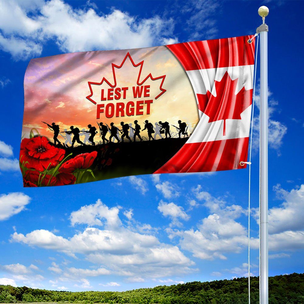 Veteran Canadian Memorial Grommet Flag Lest We Forget LNT487GF