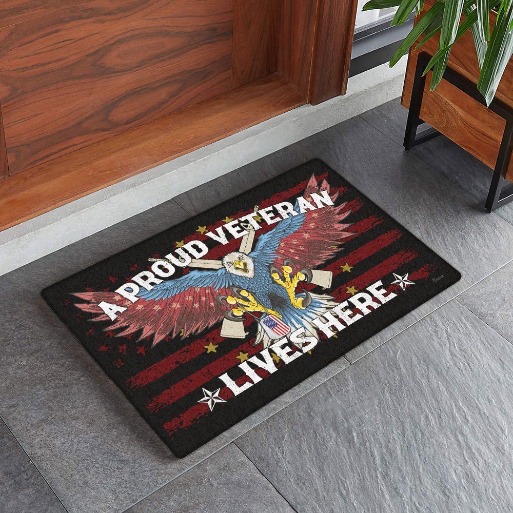 Veteran Doormat A Proud Veteran Lives Here TRH1809DM