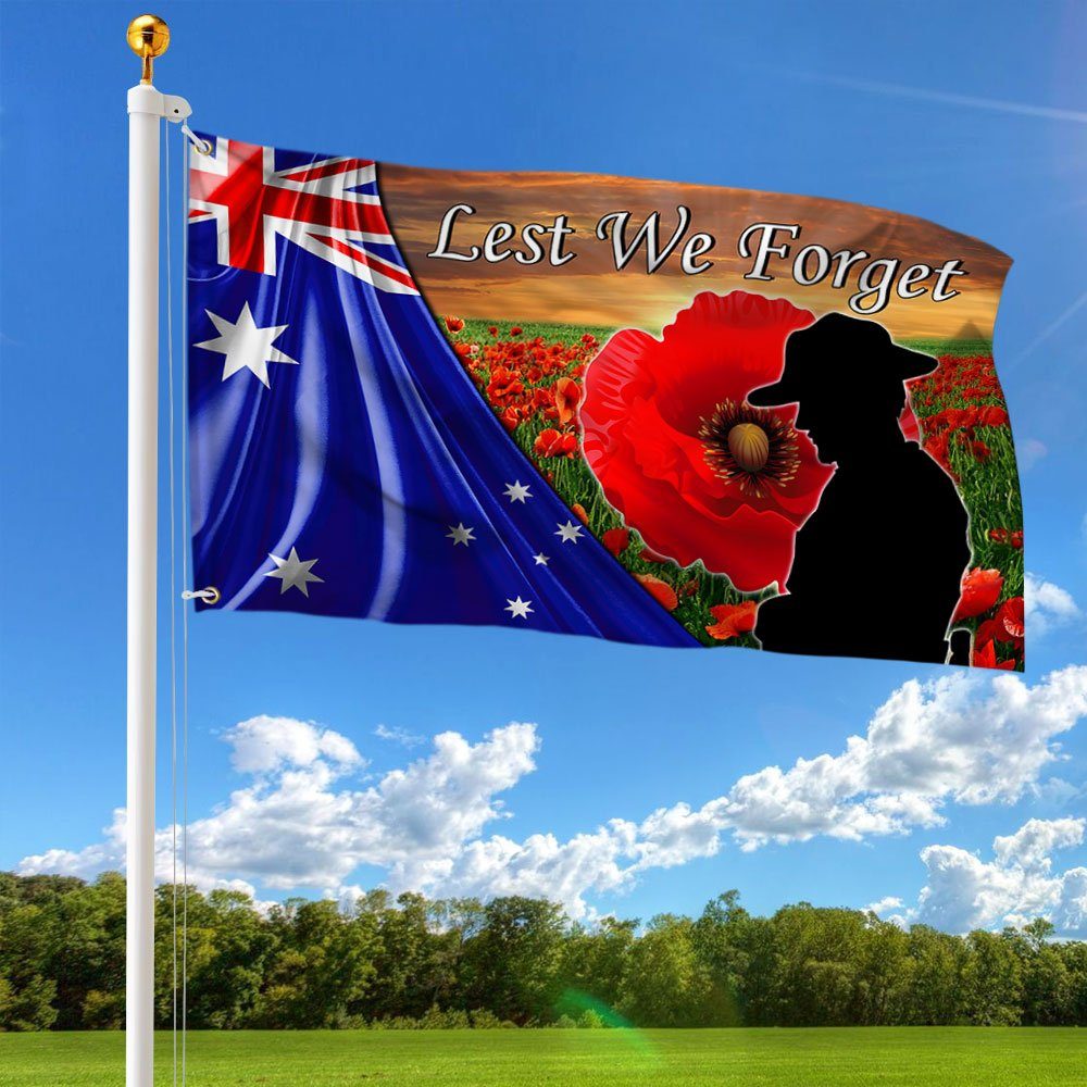 Veteran Flag Anzac Day Grommet Flag Lest We Forget TRH1855GF