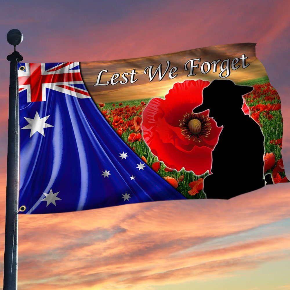 Veteran Flag Anzac Day Grommet Flag Lest We Forget TRH1855GF