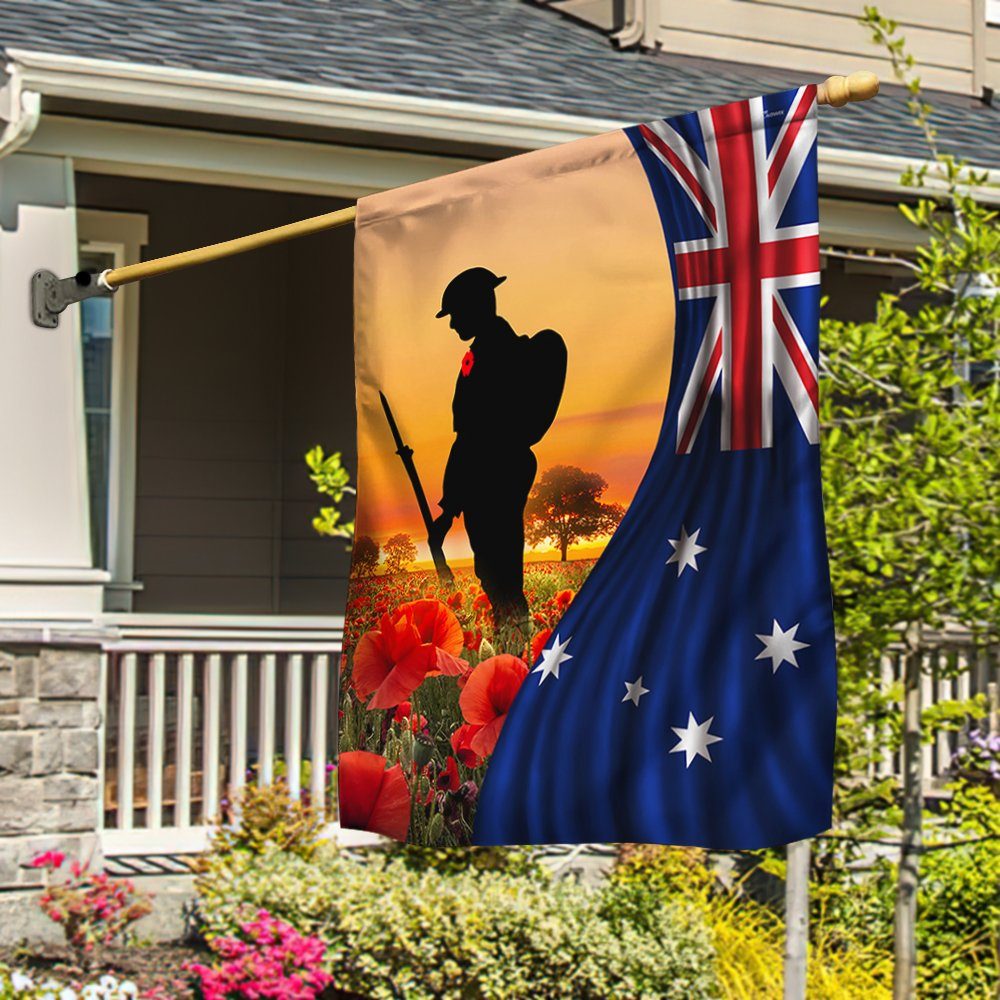 Veteran Flag Anzac Day Remembrance Poppy Australian Veteran Flag TRV1837Fv1