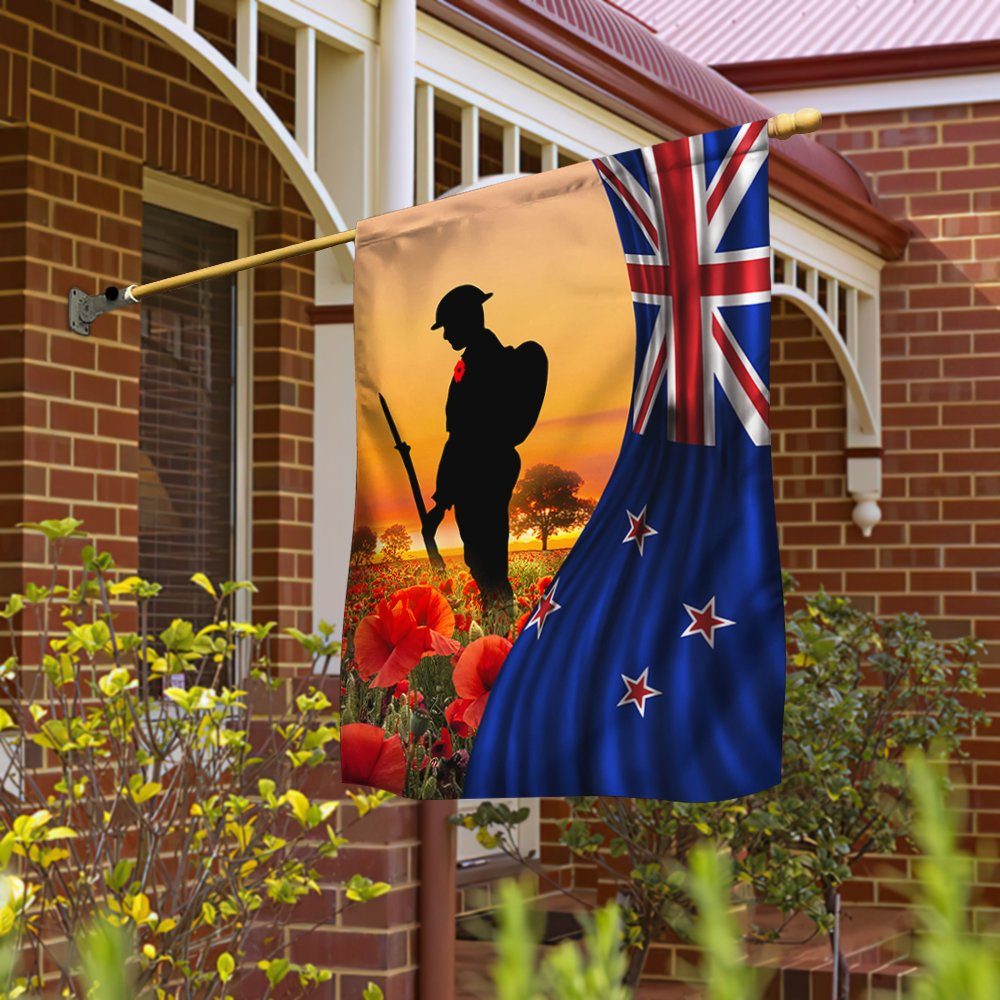 Veteran Flag Anzac Day Remembrance Poppy New Zealand Veteran Flag TRV1837F