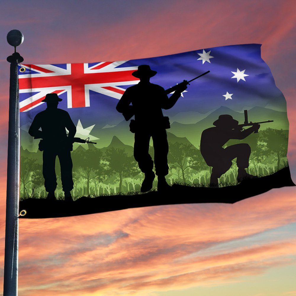 Veteran Flag Australian Soldier Grommet Flag TRN1555GF