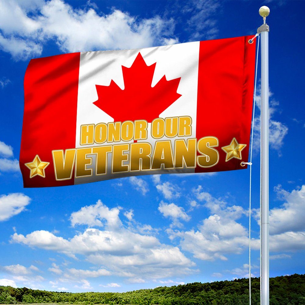 Veteran Flag Canadian Veteran Honor Our Veterans Grommet Flag QTR231GF