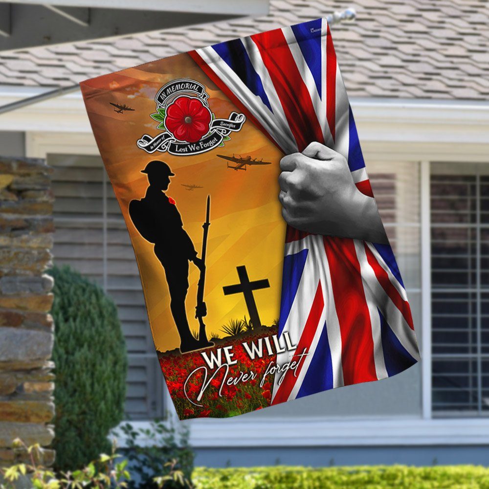 Veteran Flag Lest We Forget We Will Never Forget UK Veteran Flag MLH1824F