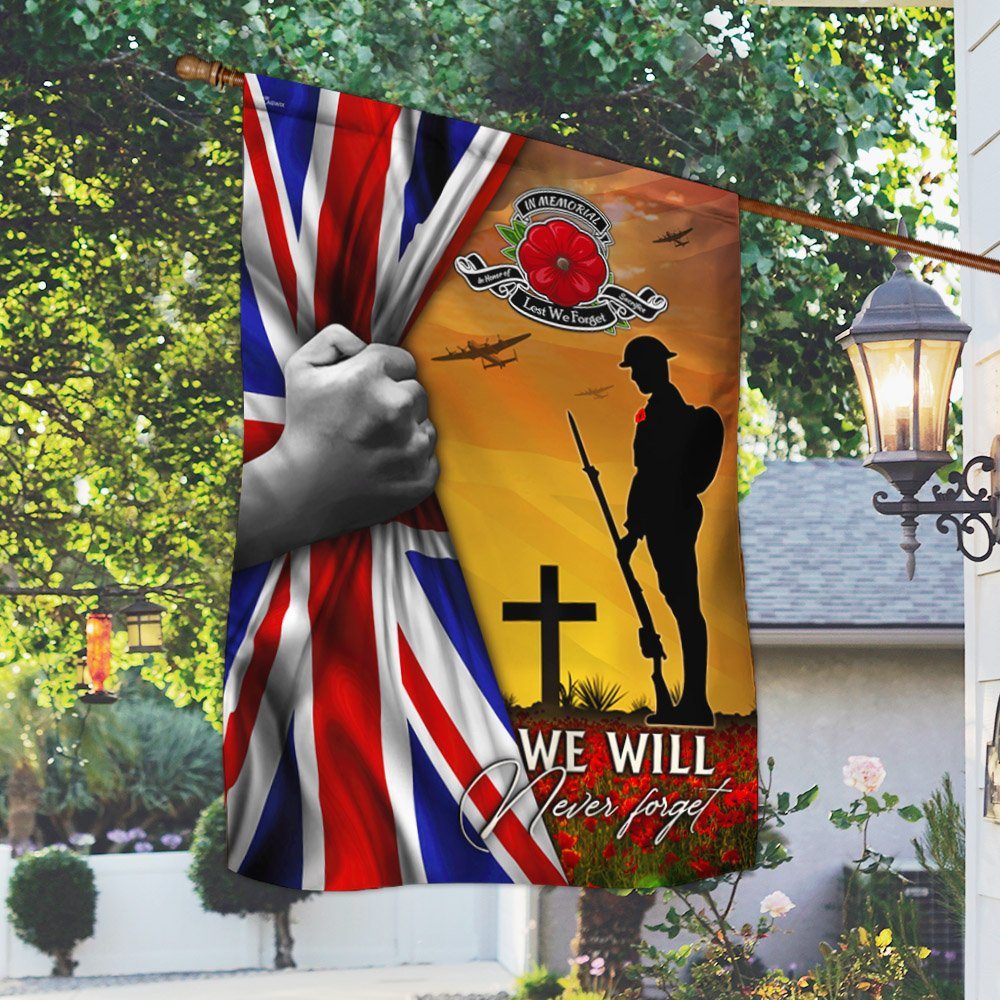 Veteran Flag Lest We Forget We Will Never Forget UK Veteran Flag MLH1824F