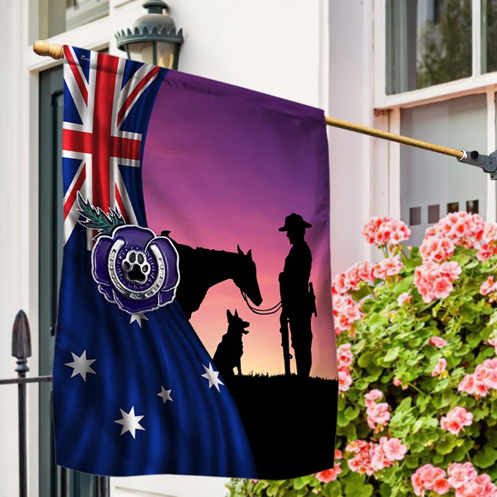 Veteran Flag Remembrance Purple Poppy Australian Flag TRV1914F