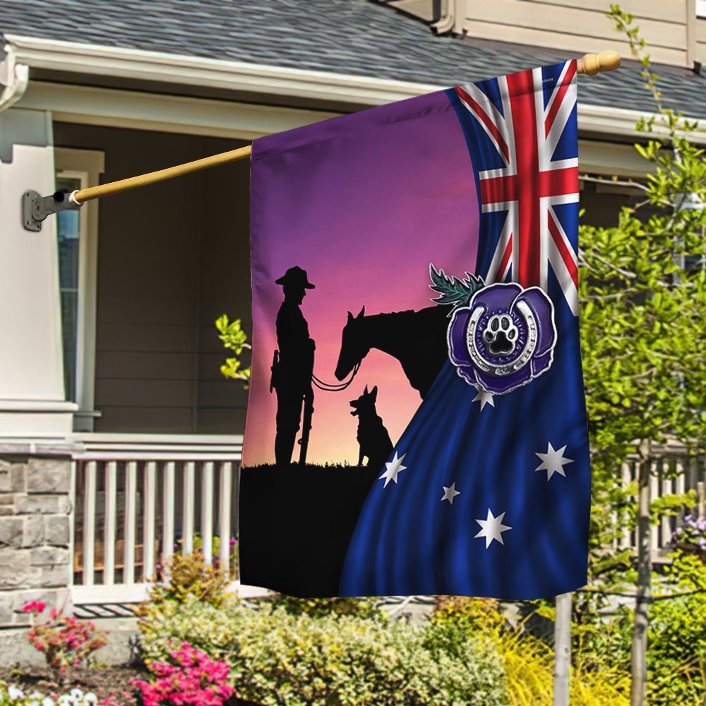 Veteran Flag Remembrance Purple Poppy Australian Flag TRV1914F