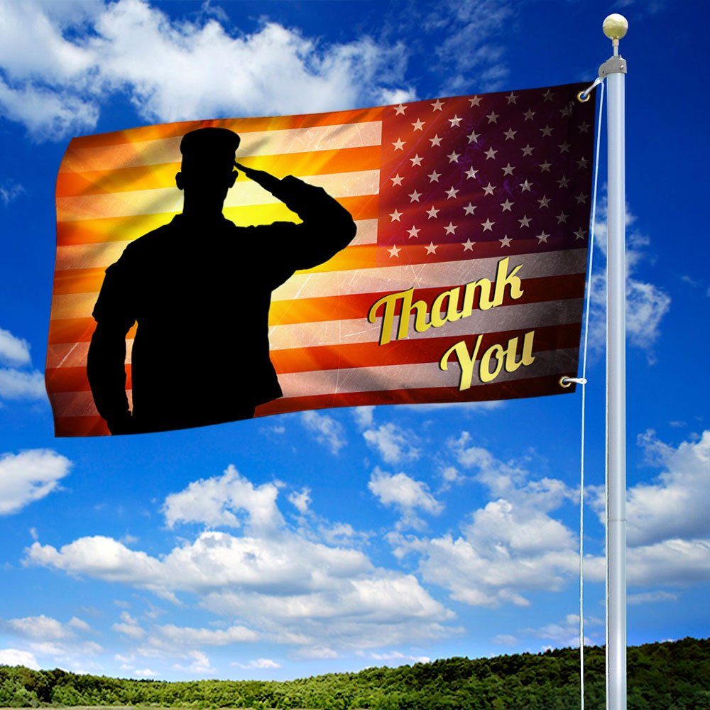 Veteran Flag Thank You Veterans Day American Grommet Flag TRL1304GF