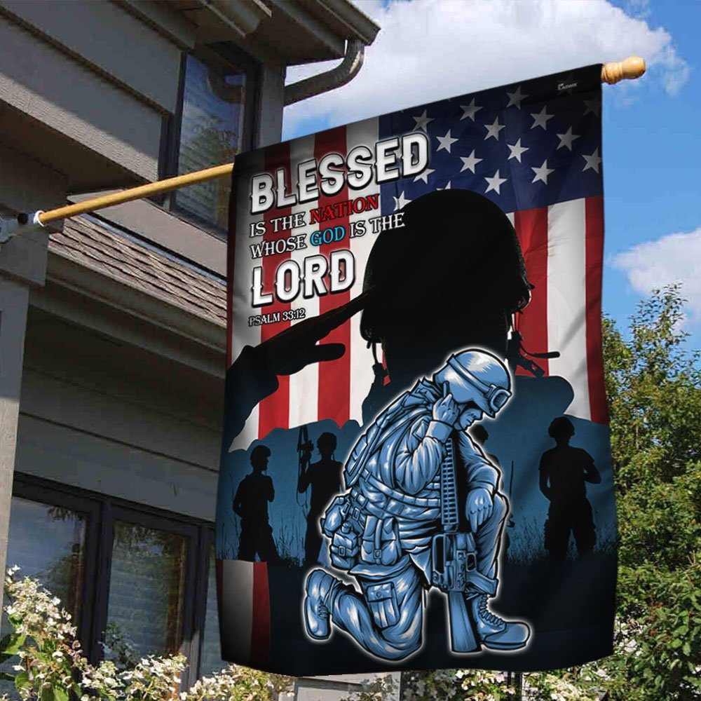 Veteran God Flag Blessed Is The nation Whose God Is The Lord MLH2252F