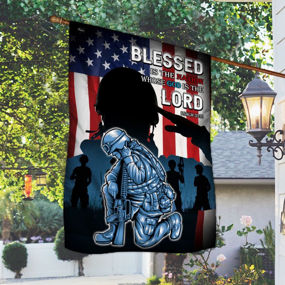 Veteran God Flag Blessed Is The nation Whose God Is The Lord MLH2252F