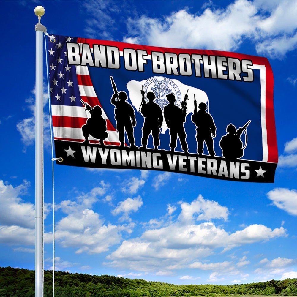 Veteran Grommet Flag Band Of Brothers Wyoming Veterans QNN556GFv1