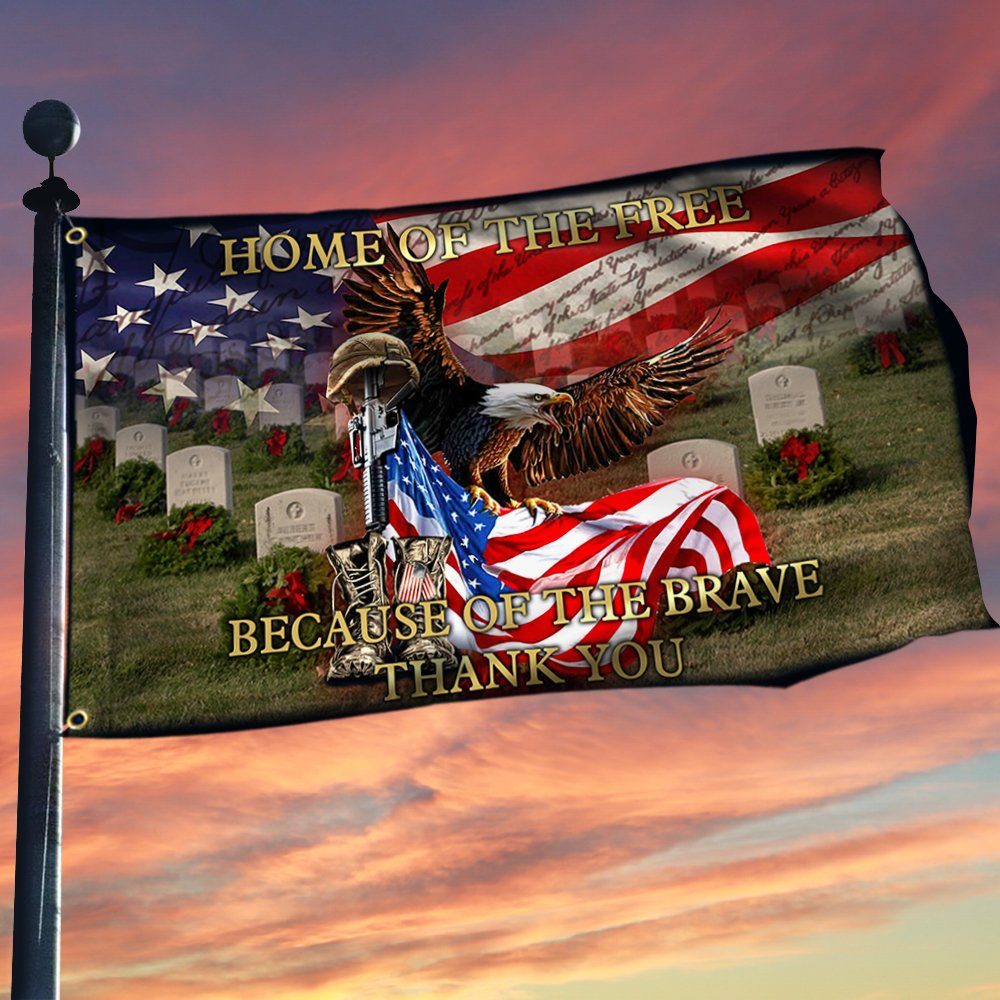 Veteran Grommet Flag Home of the Free, Because of the Brave ANT269GFv1