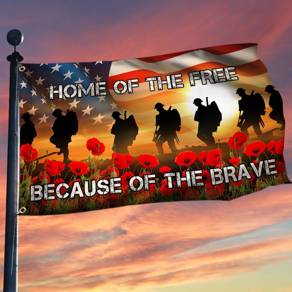 Veteran Grommet Flag Home Of The Free Because Of The Brave BNN09GF