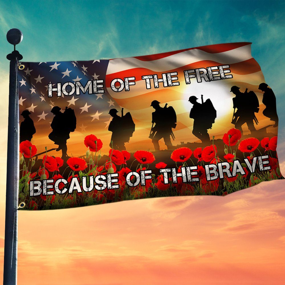 Veteran Grommet Flag Home Of The Free Because Of The Brave BNN09GF