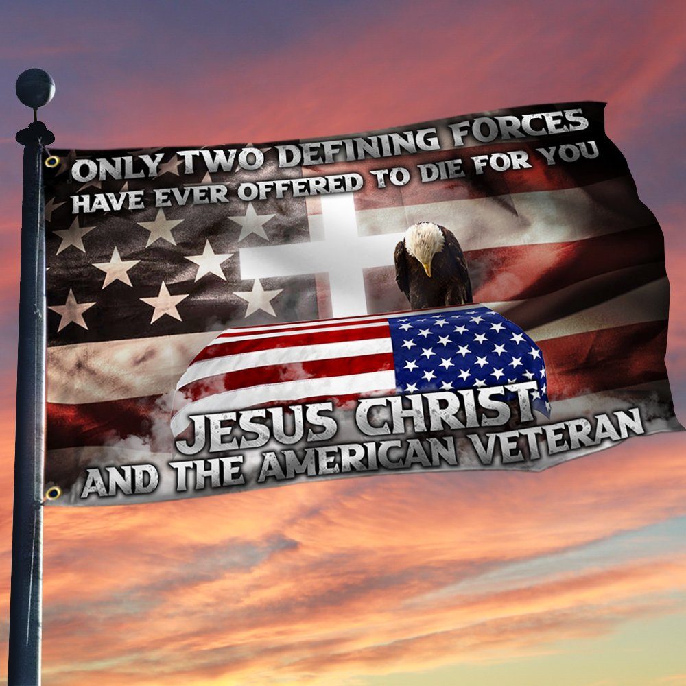 Veteran Grommet Flag Jesus Christ And The American Veteran ANT318GF