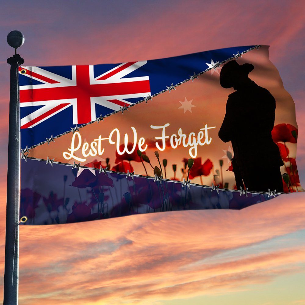 Veteran Grommet Flag Lest We Forget, Anzac Day BNT554GF