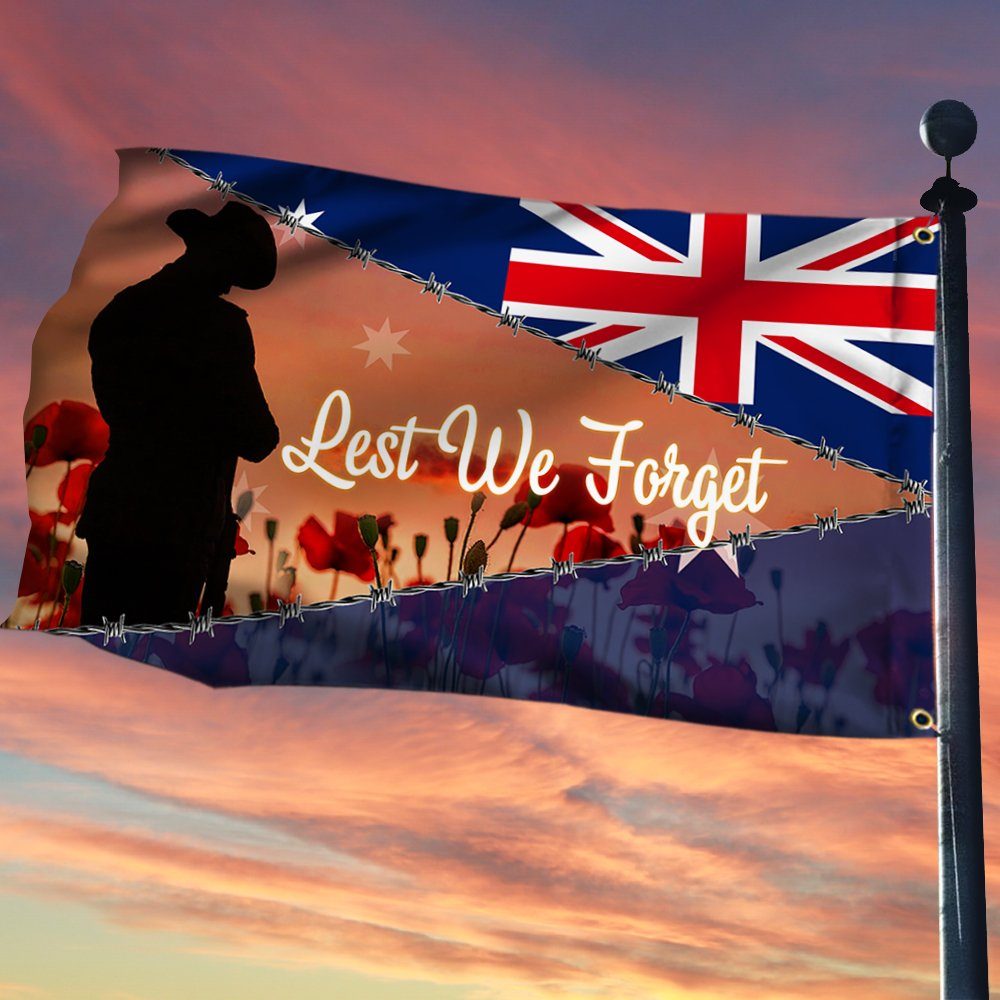 Veteran Grommet Flag Lest We Forget, Anzac Day BNT554GF