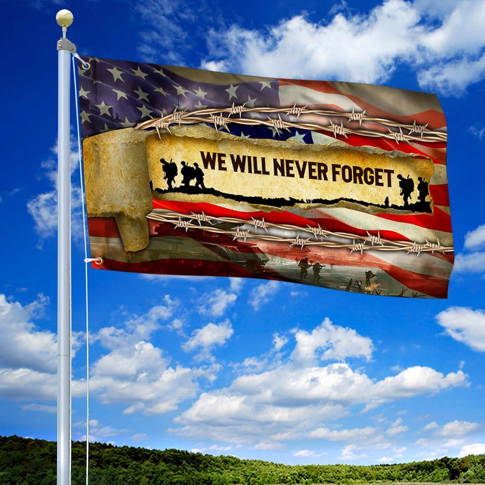 Veteran Grommet Flag We Will Never Forget BNN205GF