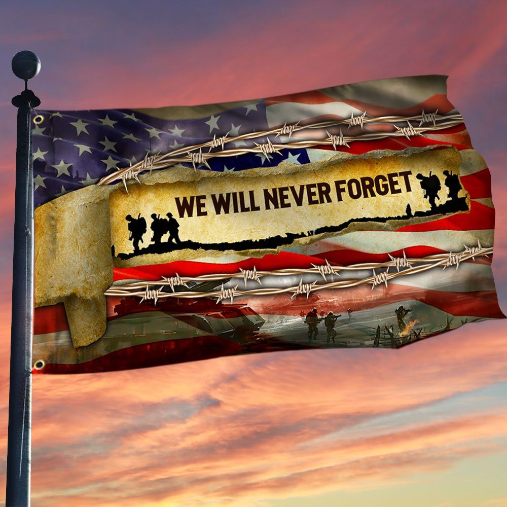 Veteran Grommet Flag We Will Never Forget BNN205GF