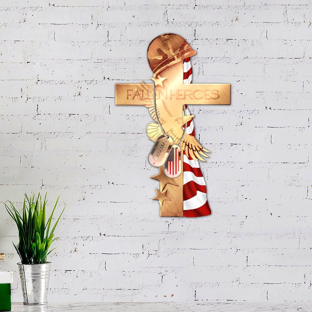 Veteran Hanging Metal Sign Fallen Heroes NNT128MS