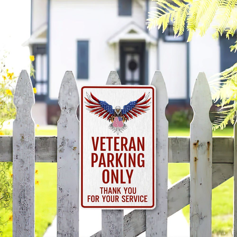 Veteran Metal Sign Veteran Parking Only Hanging Metal Sign TRH1948MS