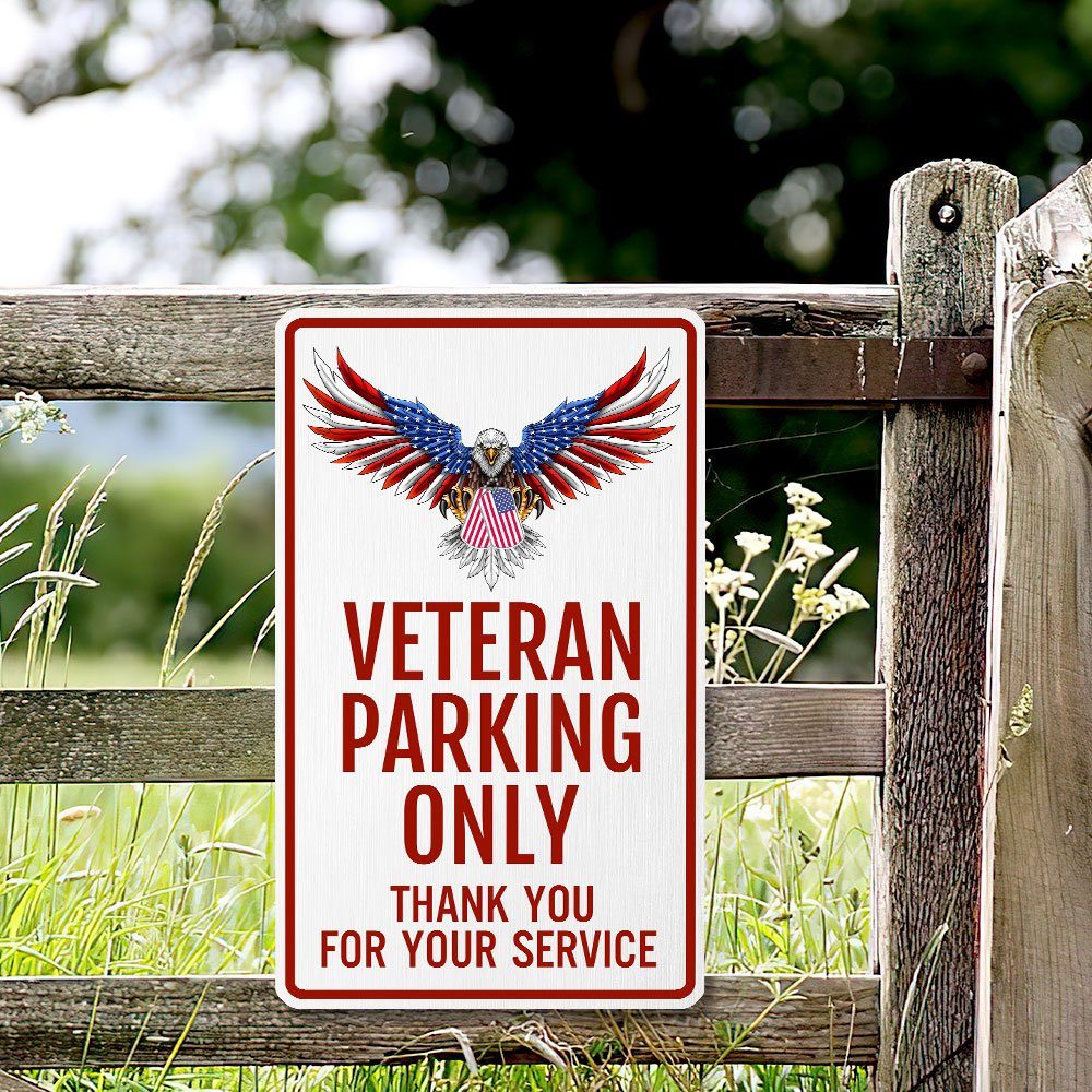 Veteran Metal Sign Veteran Parking Only Hanging Metal Sign TRH1948MS