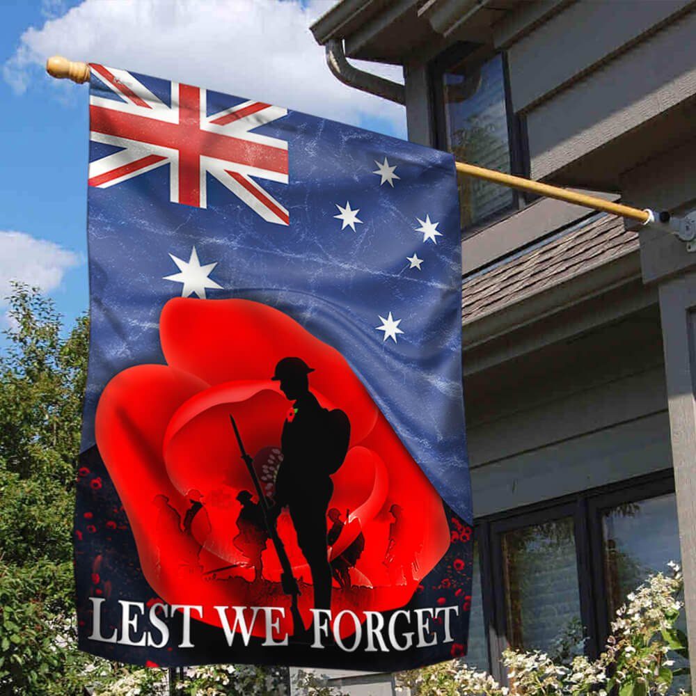 Veteran Poppy Australian Flag Lest We Forget TTV476F