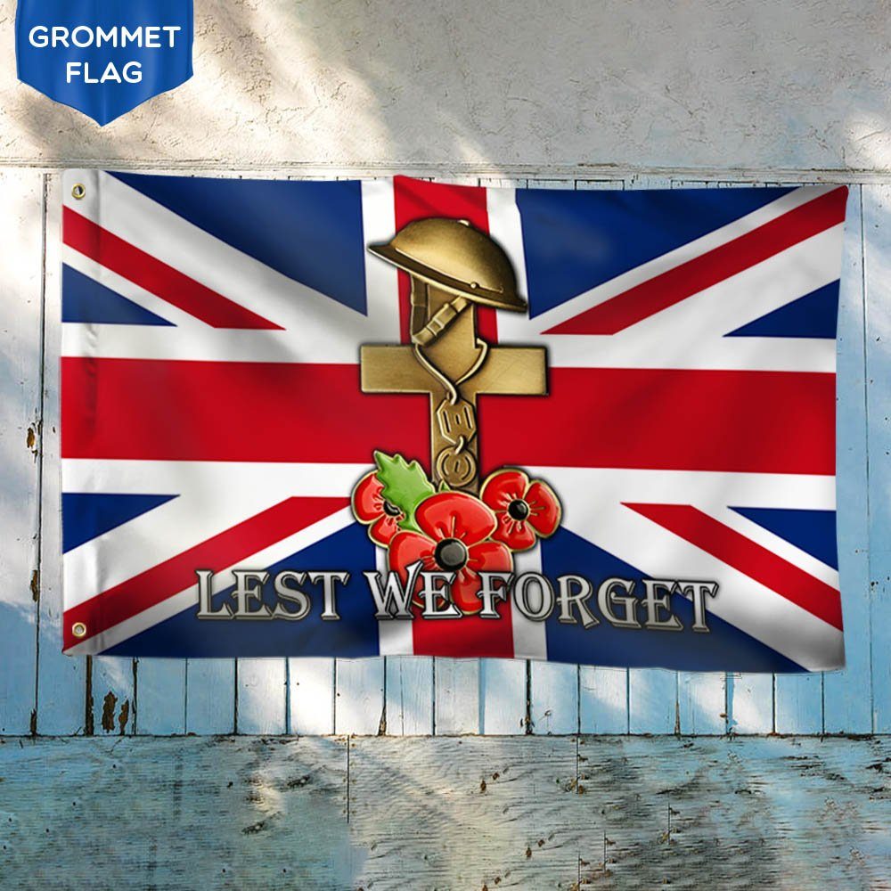 Veteran Remembrance Day Poppy UK Grommet Flag THH3350GF