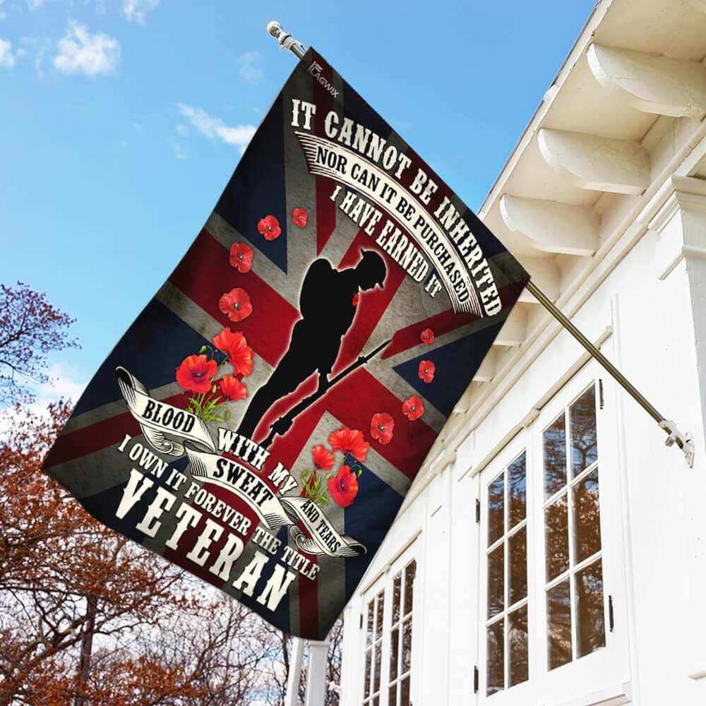 Veteran Remembrance Day Poppy Union Jack Flag