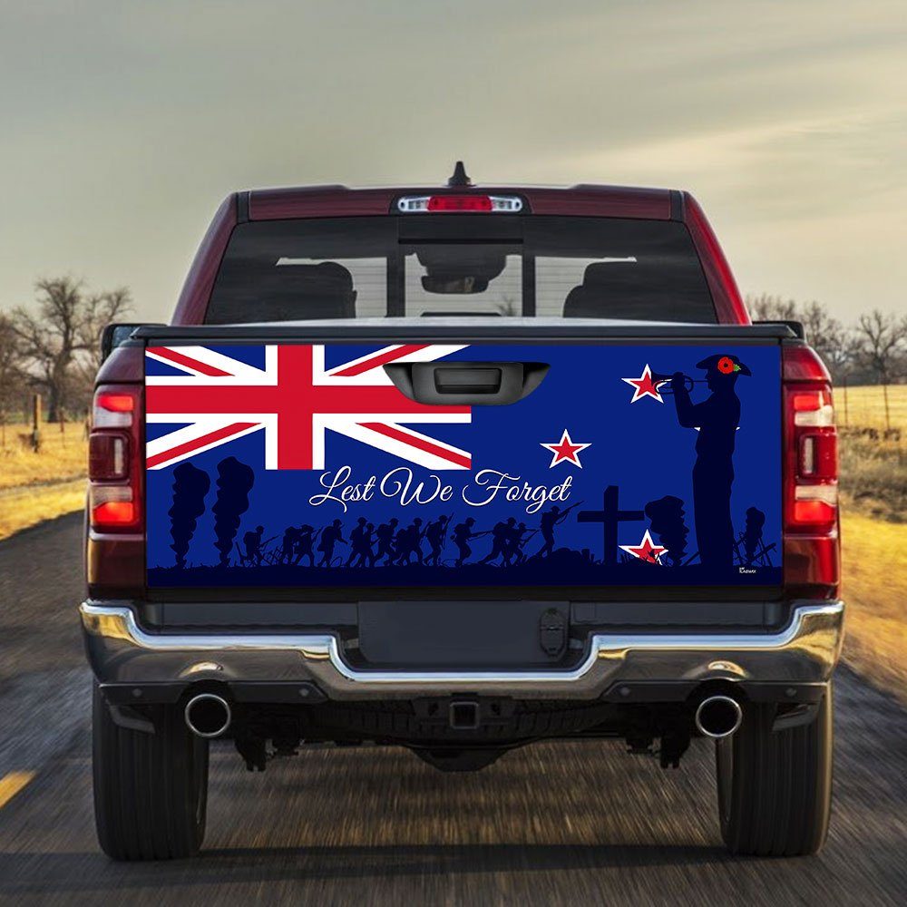 Veteran Truck Sticker Anzac Day Lest We Forget New Zealand Truck Tailgate Decal Sticker Wrap TRH1864TD